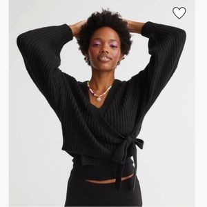 H&M black wrap sweater